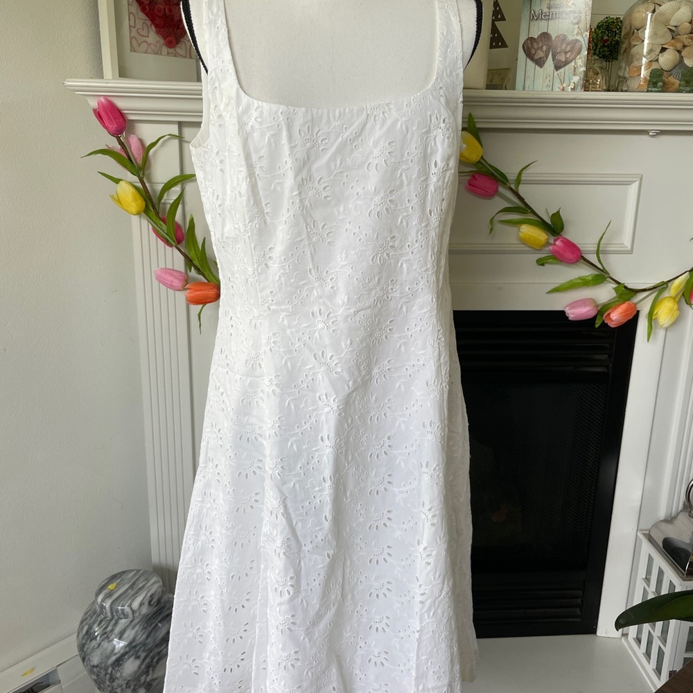 Lauren Ralph Lauren White Square Neck Sundress